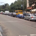 В Житомире из-за перекрытой улицы Черняховского образовались «тянучки». ФОТО
