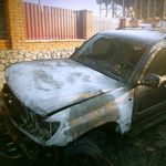 Надзвичайні події: В Бердичеве ночью посреди улицы сгорела Toyota Land Cruiser. ФОТО